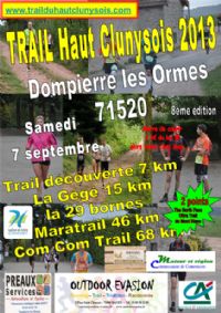 Trail Haut Clunisois. Le samedi 7 septembre 2013 à Dompierre les Ormes. Saone-et-Loire. 